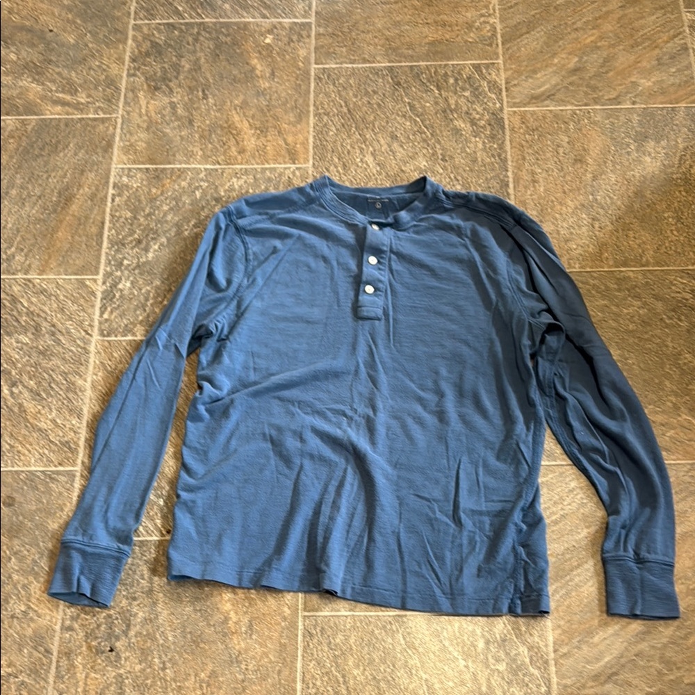 J. Crew Long Sleeve Blue Henley Shirt